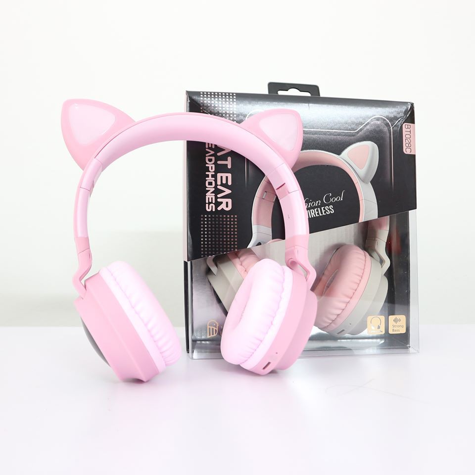 Tai nghe Bluetooth Cao Cấp tai mèo phát sáng đẹp mắt cá tính BT028C