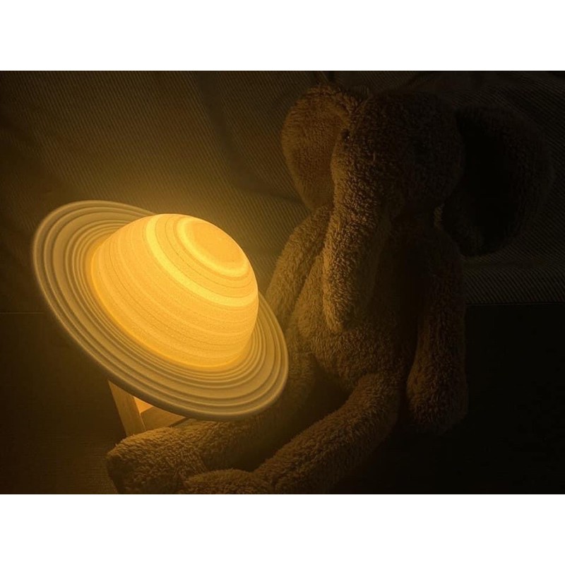 Đèn ngủ thông minh - Đèn Led Sao Thổ 3D 16 Màu Cảm Ứng Và Điều Khiển Từ Xa