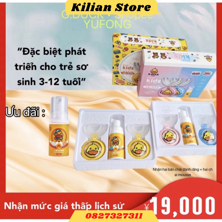 g.duck bàn chải đánh răng điện hình con vịt nhỏ màu vàng tự động cho trẻ em 319 - Kilian Store