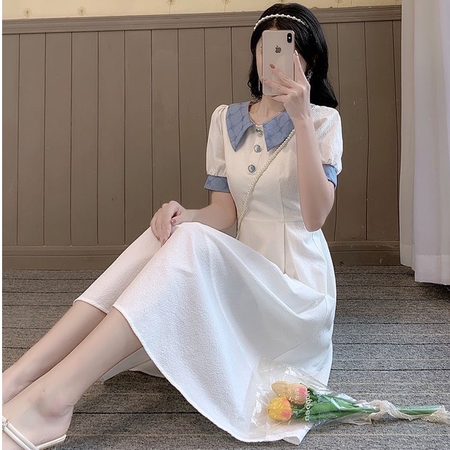 Đầm polo trơn nữ chất đẹp - Váy Polo cổ bẻ ôm body tay ngắn chất cotton nữ tính-7shine