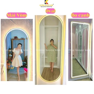 Gương soi toàn thân treo tường, gương đứng nịnh dáng tính năng cảm ứng đèn led kích thước 50x160,60x170cm -guonghoangkim