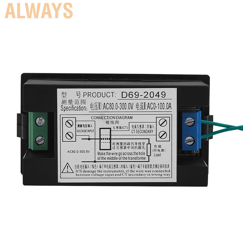 Vôn Kế Ac 80-300V 100A Màn Hình Lcd