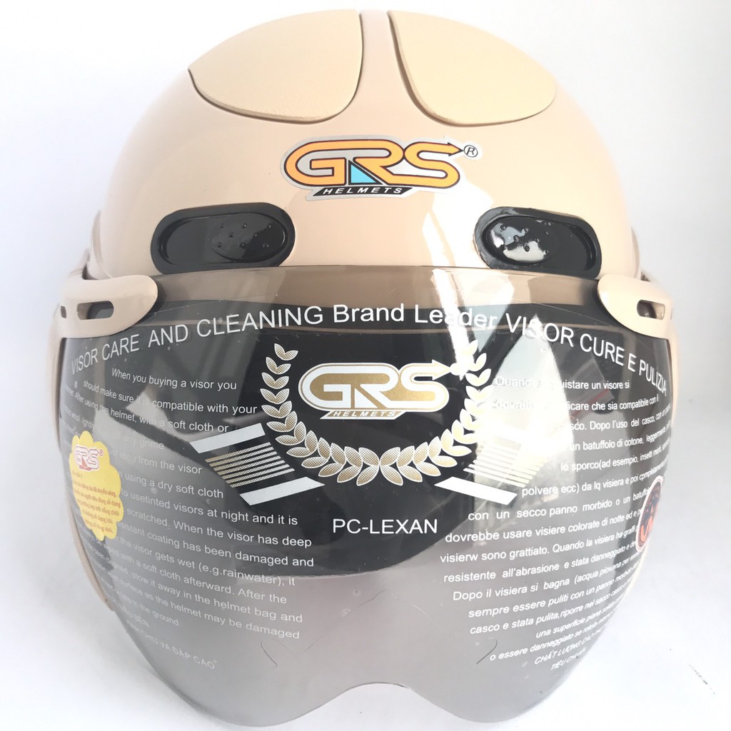 Mũ bảo hiểm nửa đầu có kính cao cấp - GRS A102K - Sữa line sữa