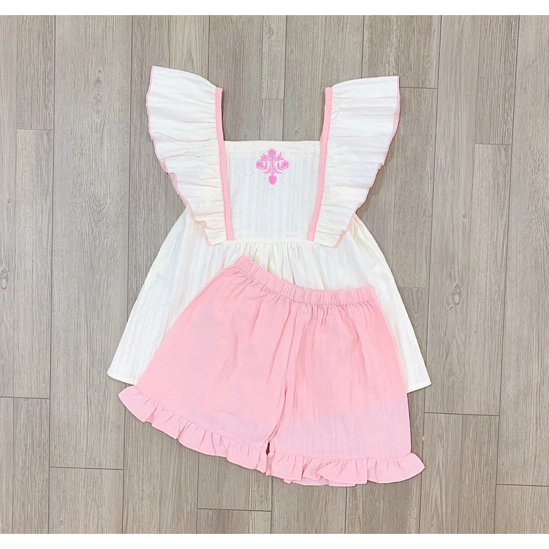 Bộ Melisa áo cánh tiên quần hồng - HÀNG SALE KO ĐỔI TRẢ