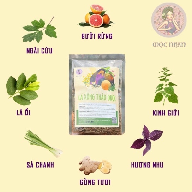 Lá xông toàn thân từ thảo dược, xông  sau sinh phục hồi sức khỏe, mùi thơm dễ chịu, MỘC NHAN