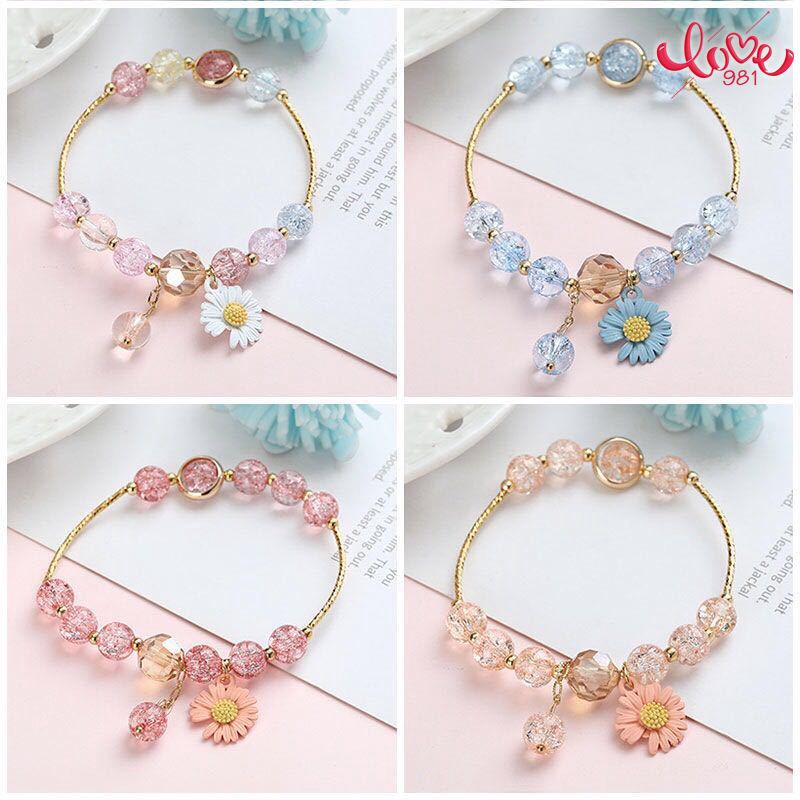 Vòng Tay Đính Hạt Pha Lê Hình Hoa Cúc Nhỏ Xinh Xắn Cho Nữ | BigBuy360 - bigbuy360.vn