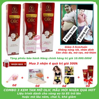 [Chính hãng-Date mới] COMBO 3 KEM TAN MỠ OLIC MẪU MỚI - KEM QUẾ OLIC - SĂN CHẮC QUẾ OLIC