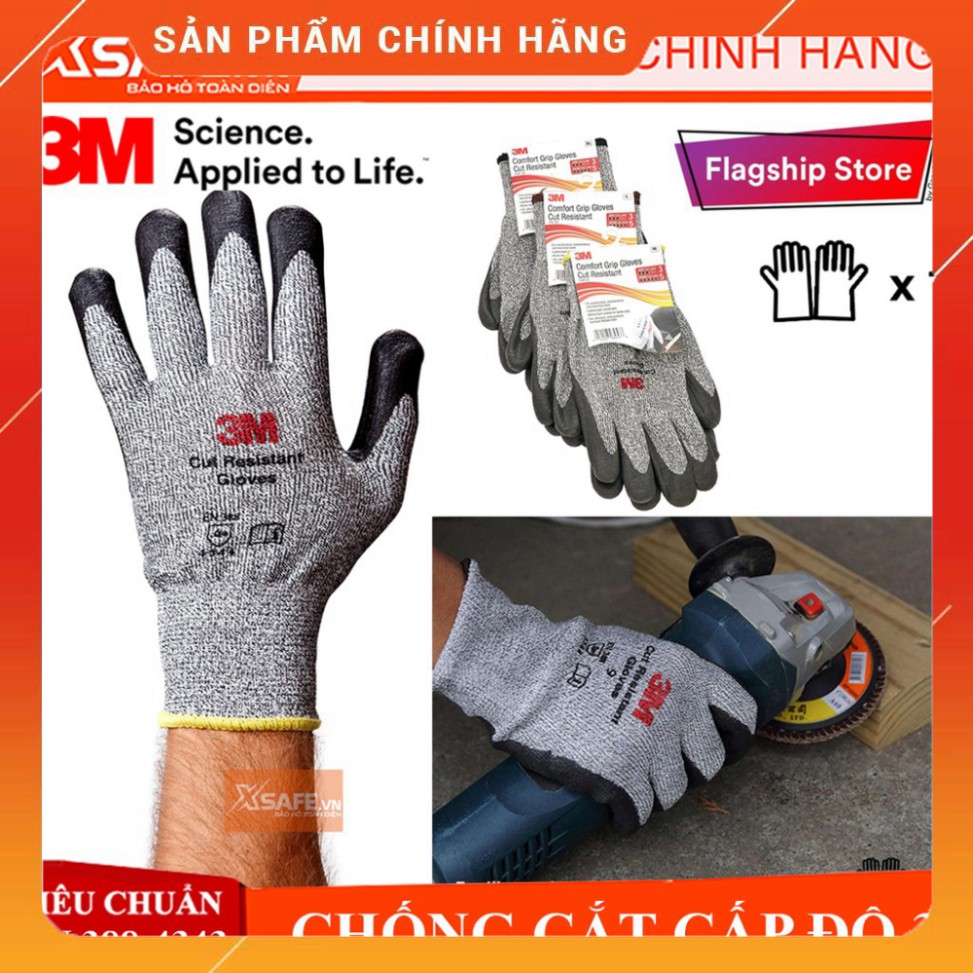 . Găng tay chống cắt 3M cấp độ 3 - Găng chống cắt chống đâm xuyên tiêu chuẩn EN388:4343