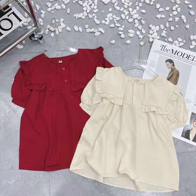 Áo babydoll cổ tròn bánh bèo vuông cộc tay | WebRaoVat - webraovat.net.vn