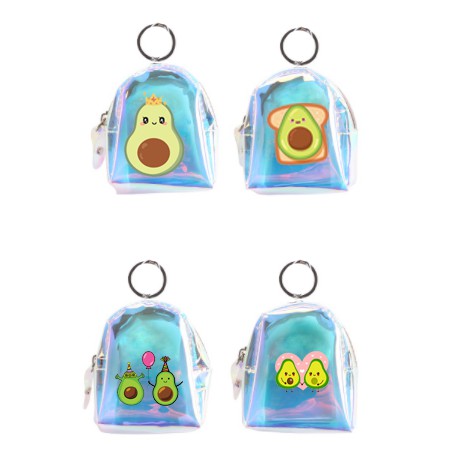 Móc khoá hologram quả bơ trà sữa trứng lười yakult hoa cúc GD MKH3 thức ăn