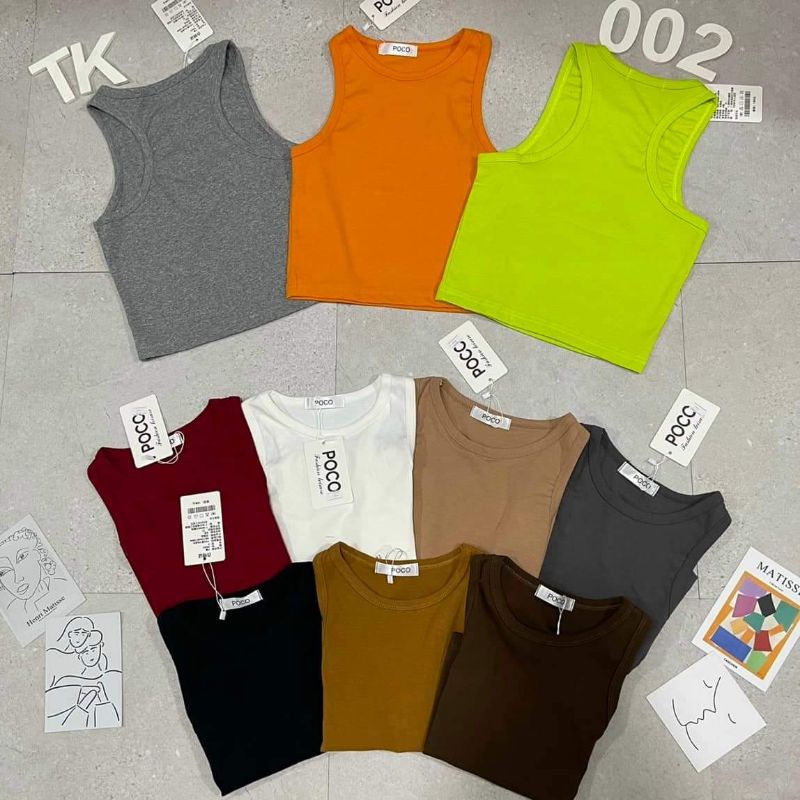 Áo thun trơn ba lỗ ôm body