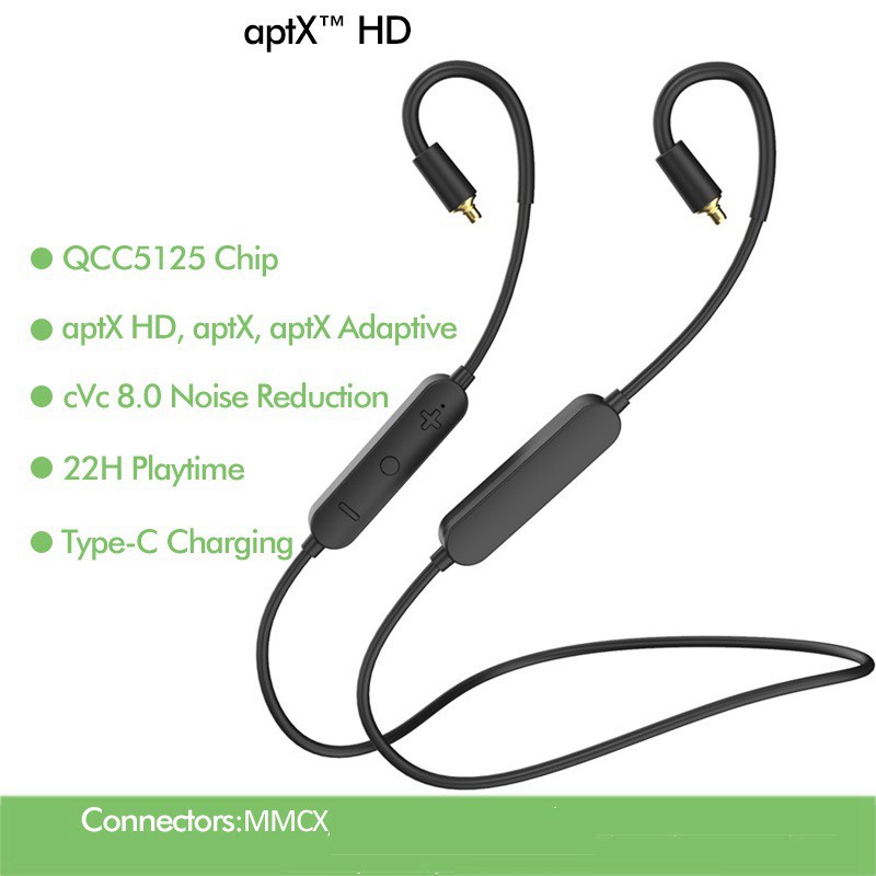 Cáp Nâng Cấp Tai Nghe Bluetooth 5.0 Qcc5125 Aptx-Hd & Aptx Cho Mmcx