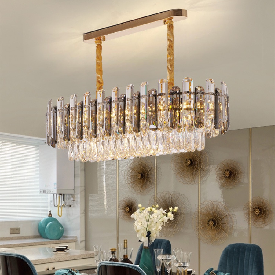 Đèn chùm, đèn chùm thả trần pha lê cao cấp 264/80 Oval sang trọng hiện đại trang trí phòng khách, bàn ăn (Bảo hành 2năm)