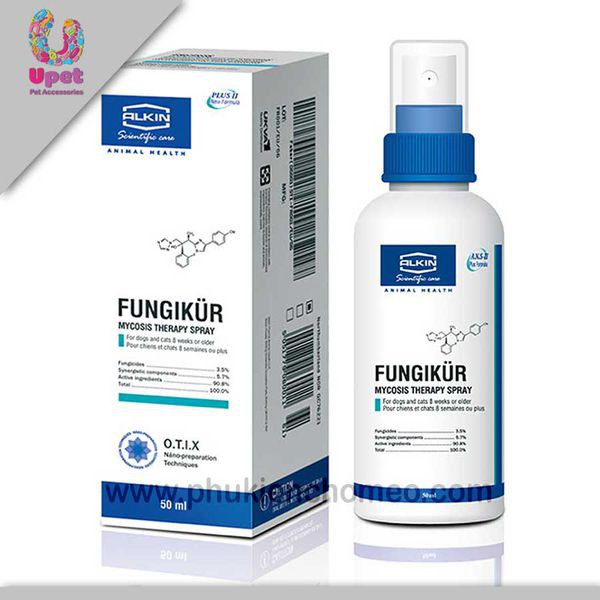 [Chính hãng Alkin] Thuốc xịt trị nấm Fungikur 50ml dành cho chó mèo