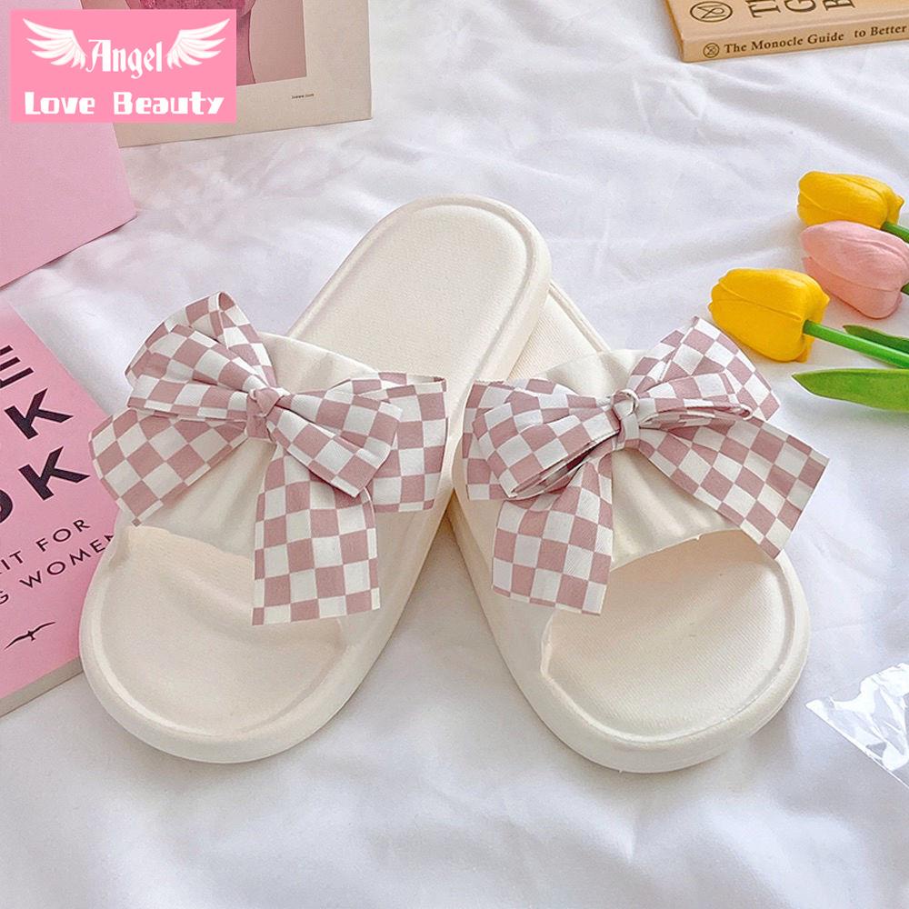 [Hàng Mới Về]~ Dép Lê Đế Dày Chống Trượt Thời Trang Mùa Hè Kiểu Kiểu Thắt Nơ Hợp Thời Trang Cho Nữ