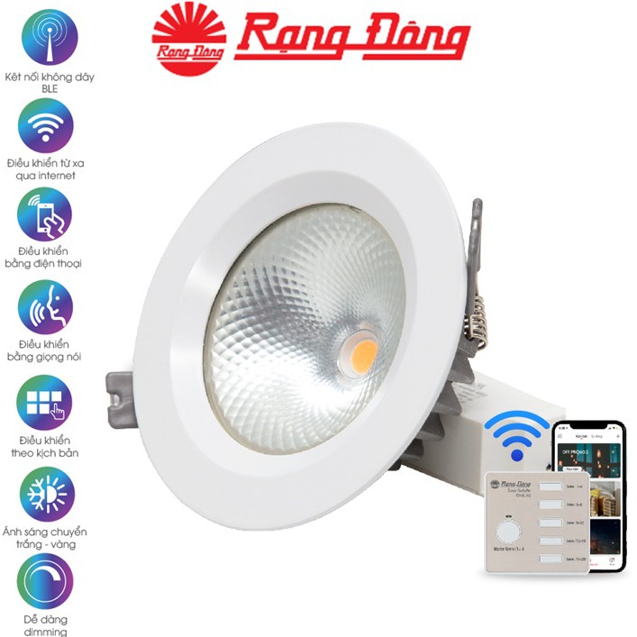 Đèn LED Downlight âm trần 9W Wifi-Bluetooth Rạng Đông AT14.BLE 90/9W