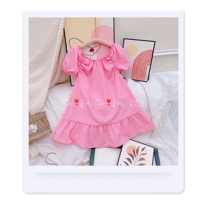 Váy thô hồng mềm mại cho bé gái