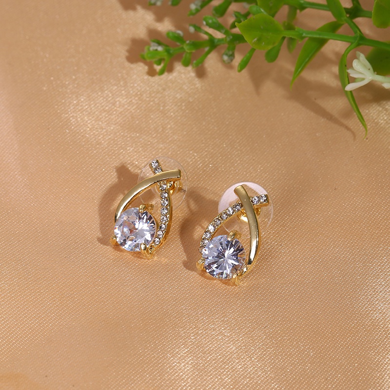 Khuyên Tai Hình Đuôi Cá Đính Đá Pha Lê Phong Cách Thời Trang