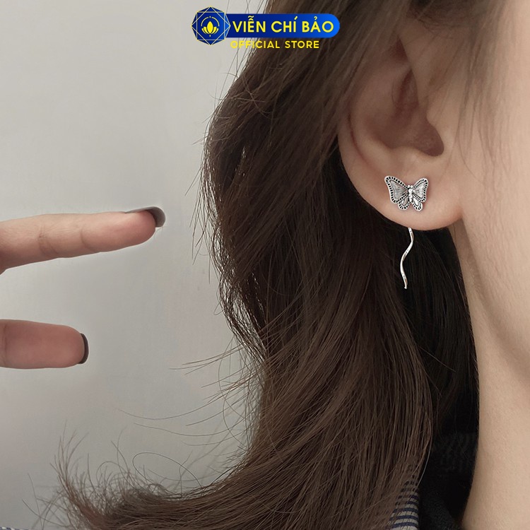 Bông bạc nữ Butterfly chất liệu bạc S925 thời trang phụ kiện trang sức nữ thương hiệu Viễn Chí Bảo B000218