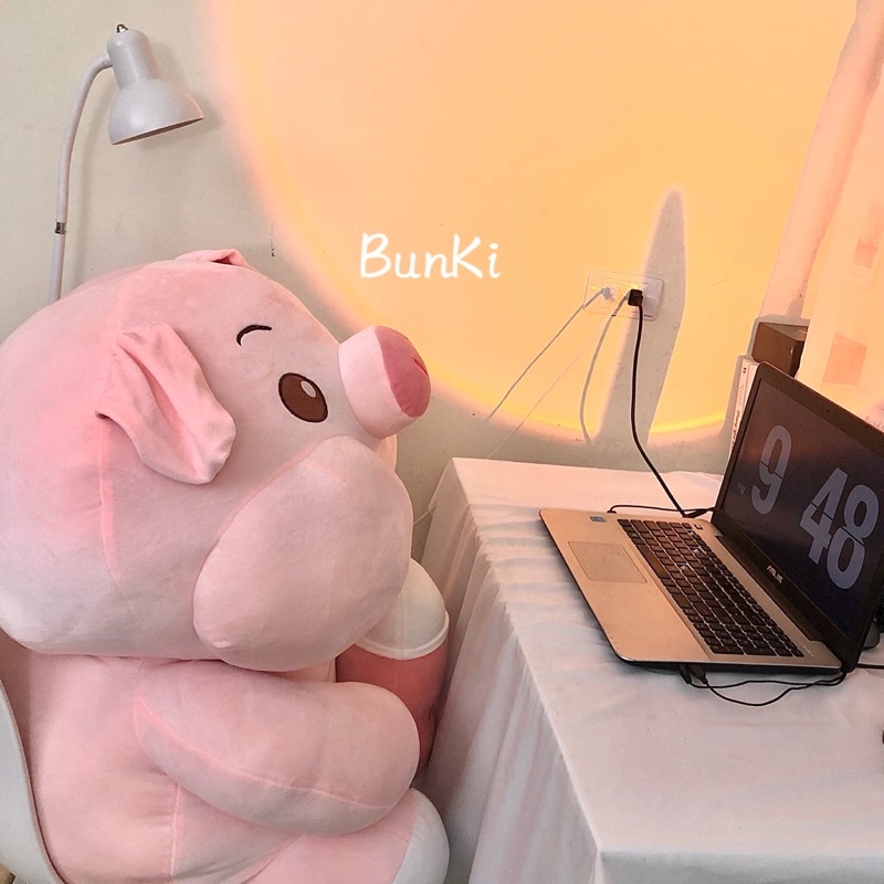 GẤU BÔNG HEO BÔNG TRÀ SỮA 70CM CAO CẤP BUNKI