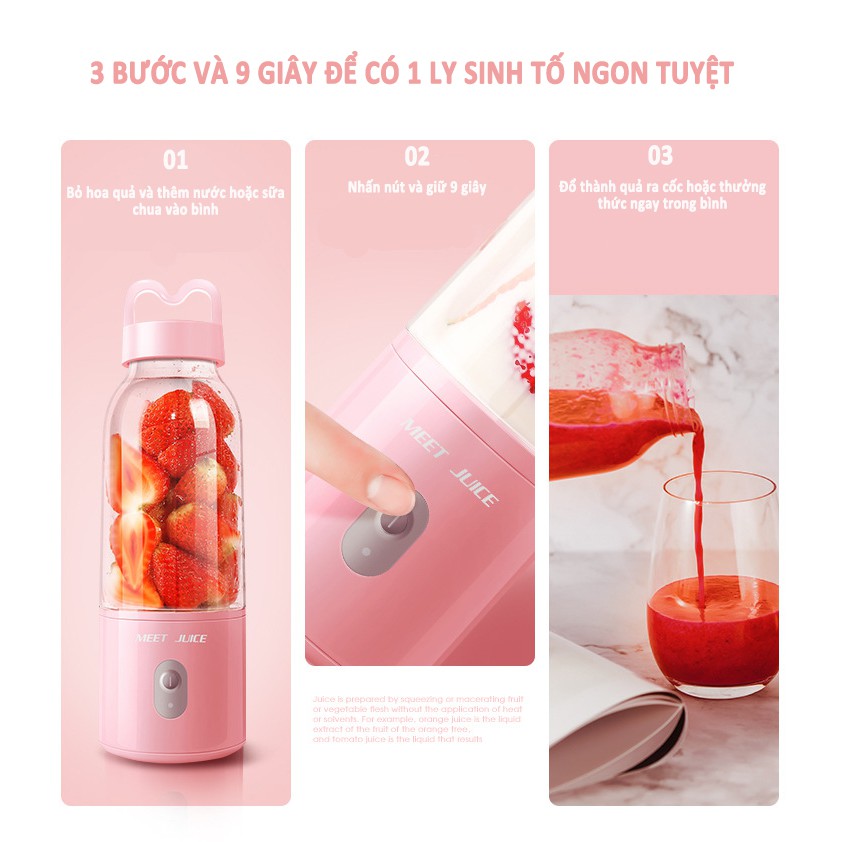 Máy xay sinh tố mini MEET JUICE - máy xay sinh tố mini cầm tay