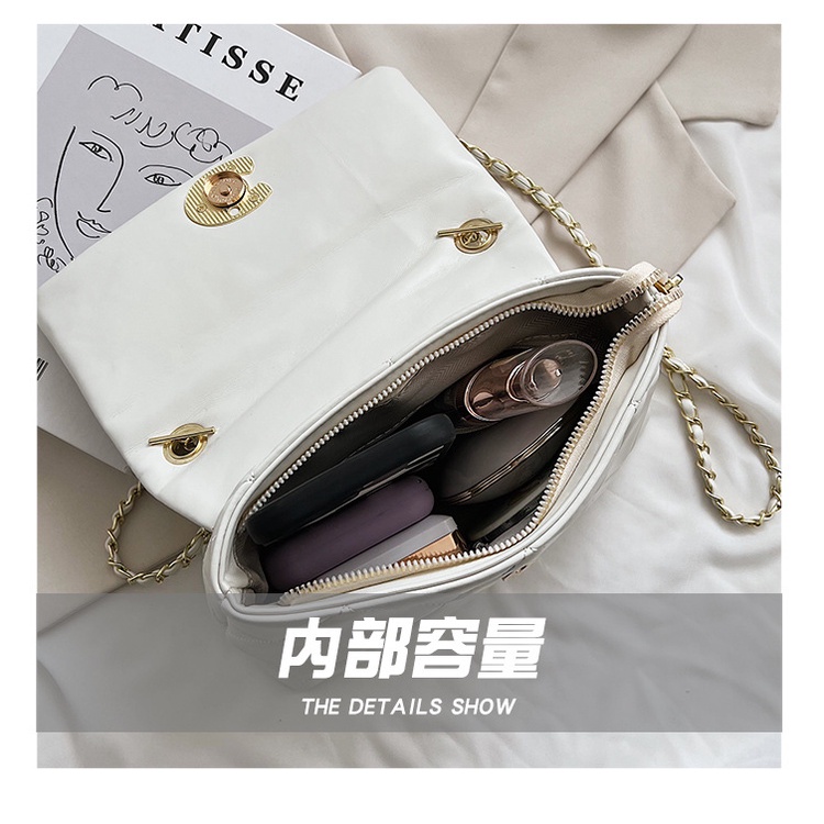 JASMIN NOIR Túi Đeo Chéo Quai Xích Họa Tiết Kẻ Sọc Cho Nữ