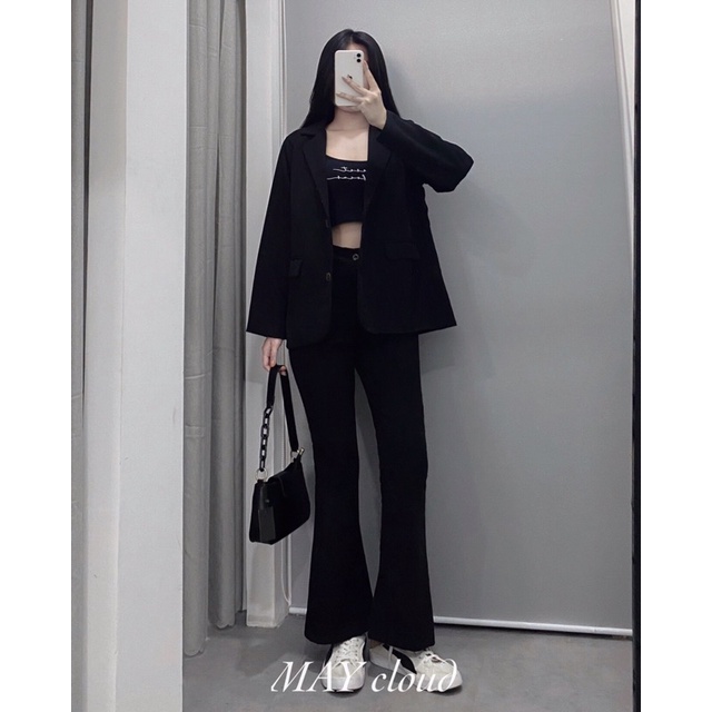 Áo blazer tay dài nút dọc