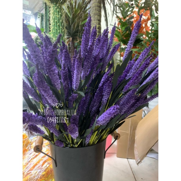 Hoa giả - Cành hoa oải hương lavender giả trang trí nhà cửa