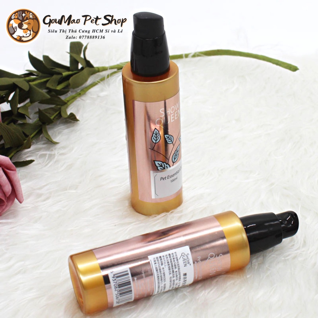 Tinh Dầu Dưỡng Lông Chó Mèo Pet Essential Oil SHOWQUEEN 100ml Siêu Thơm