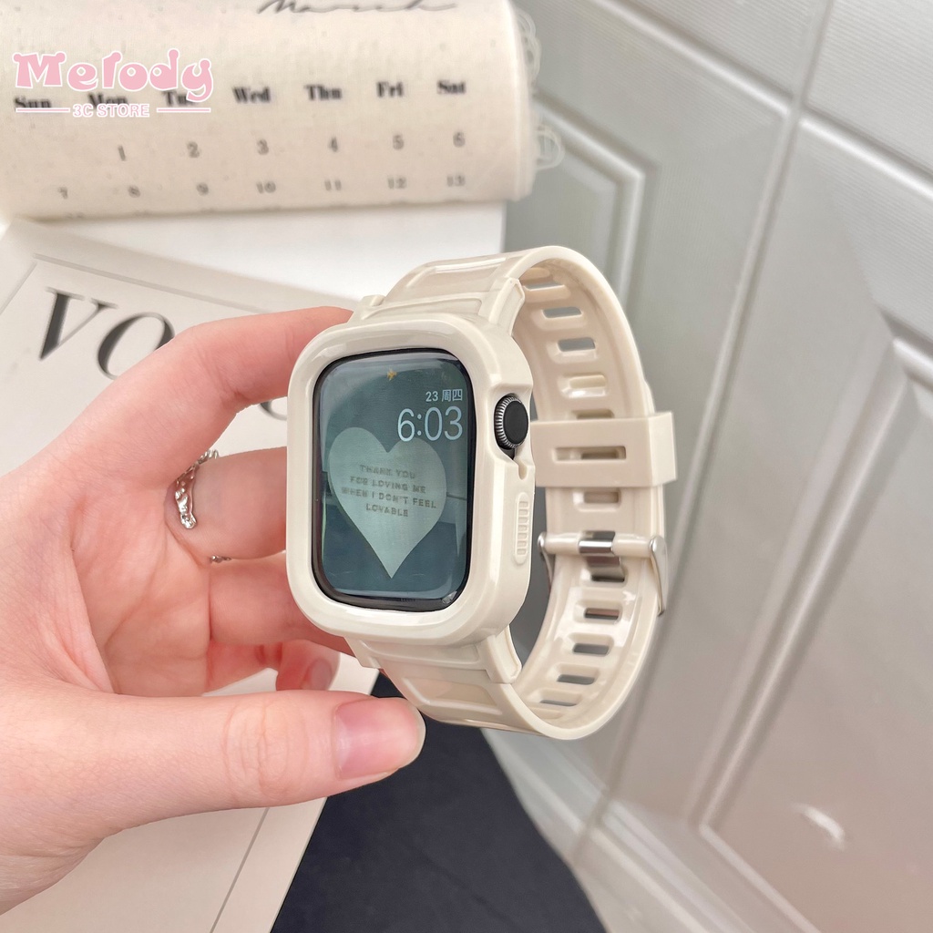 Dây Đeo Đồng Hồ 2022 Màu Kẹo Trong Suốt Cho iwatch Series 8 7 41mm 45mm 8 7 6 se 5 4 3 40mm 44mm 38mm 42mm