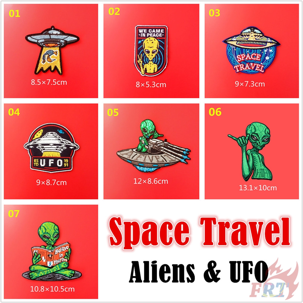 Miếng dán ủi họa tiết người ngoài hành tinh và UFO DIY