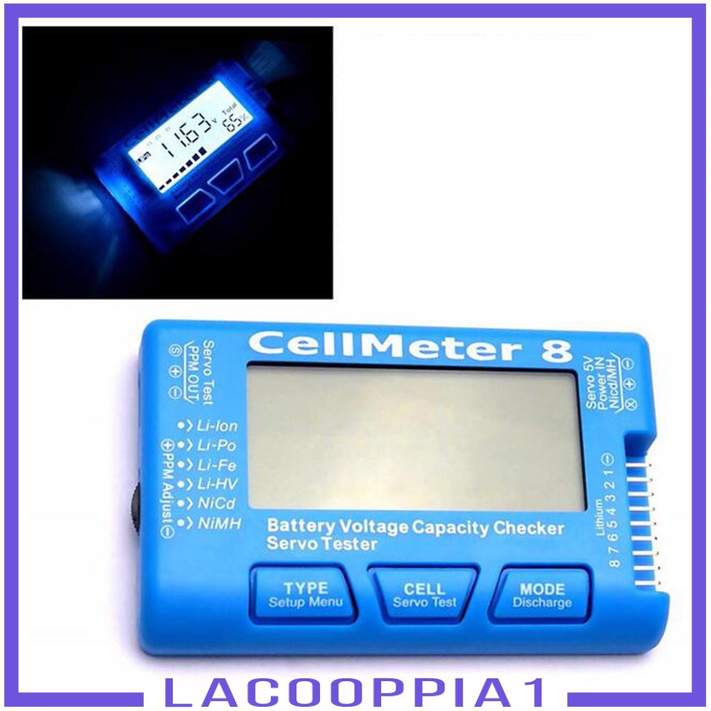 [Lacooppia1] Màn Hình LCD RC CellMeter Kiểm Tra Dung Lượng Pin Cho LiPo Life NiMH Nicd