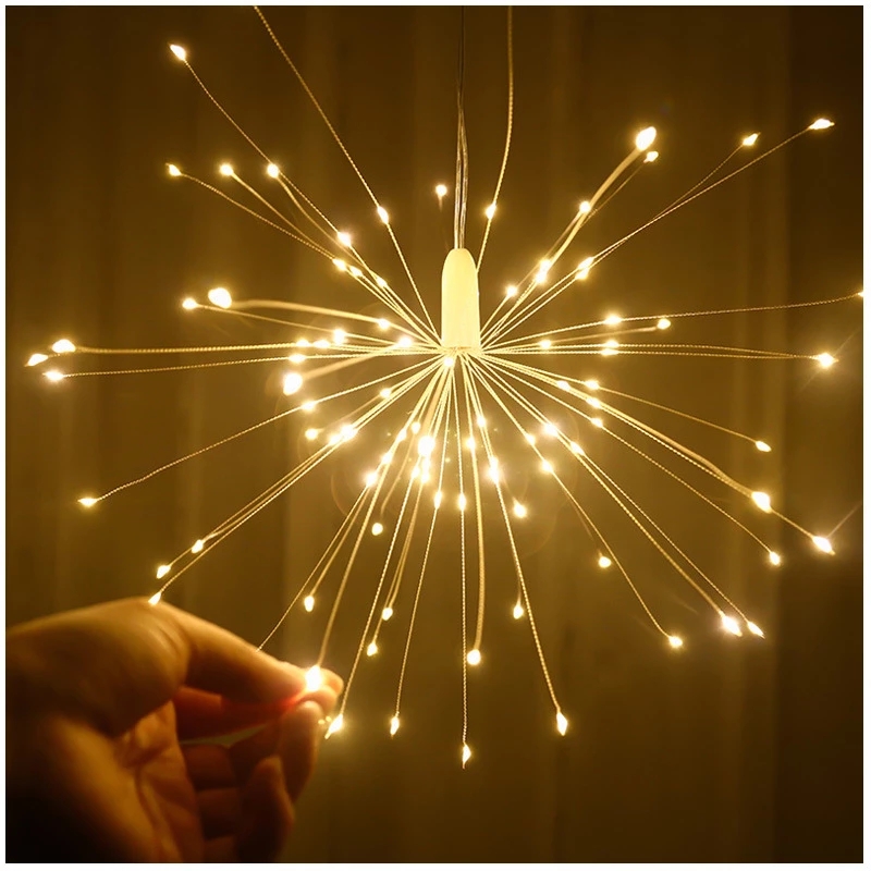 Dây đèn led lõi đồng hình dạng pháo hoa/ bông tuyết treo trang trí rèm/ tiệc cưới/ năm mới/ giáng sinh/ vòng hoa DIY