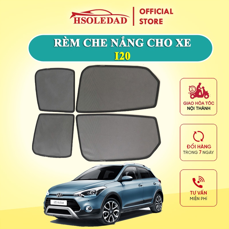 Rèm che nắng nam châm cho xe Hyundai i20, bộ 4 tấm cho 4 cửa, hàng loại 1 cao cấp nhất, vừa khít kính