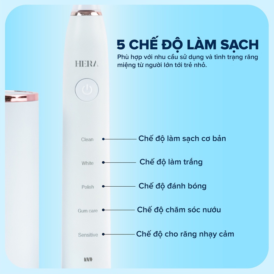 Bàn Chải Điện Sóng Siêu Âm Tích Hợp Sấy Khô & Khử Khuẩn Maxcare Hera Whitening | Thương Hiệu Nhật Bản - Bảo Hành 1 Năm