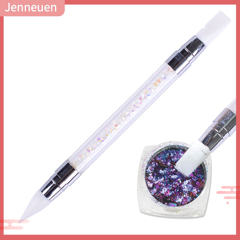 Bút Hai Đầu Nhọn Bằng Silicone Đính Đá Trang Trí Móng Nghệ Thuật