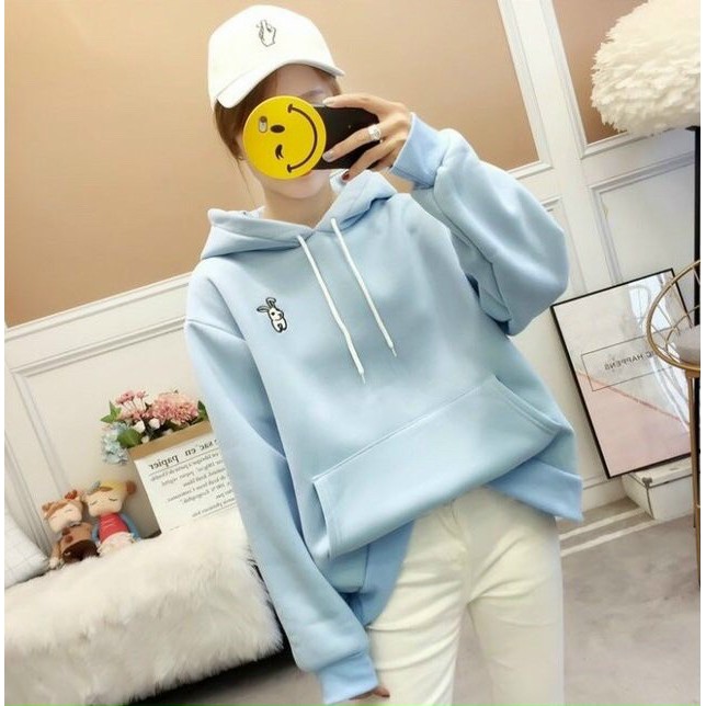 ÁO KHOÁC HOODIES NỮ TAI THỎ CỰC CUTE NHIỀU MÀU AO HOODIE FREE SIZE DƯỚI 60KG | BigBuy360 - bigbuy360.vn