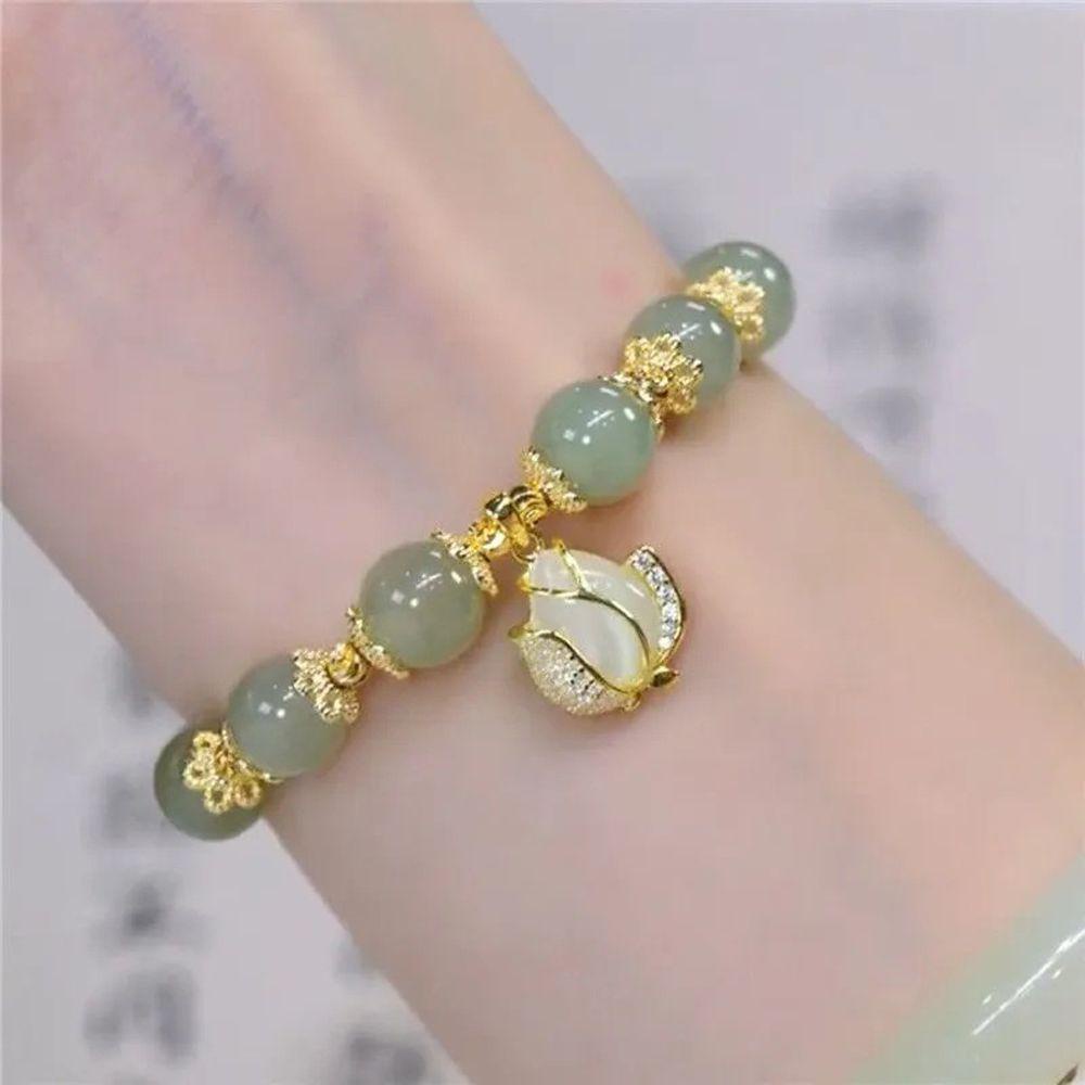 Vòng Đeo Tay Hai Lớp Handmade Bằng Hợp Kim Hình Hoa Tulip Phong Cách Hàn Quốc