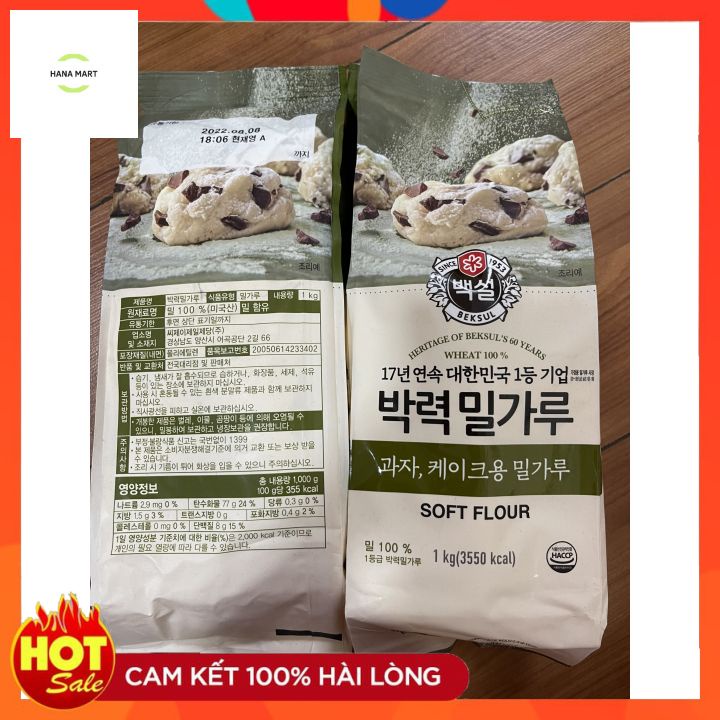 Bột mì Hàn Quốc Beksul số 08, 11, 13 loại thượng hạng làm bánh bông lan, bánh mì, bánh bao