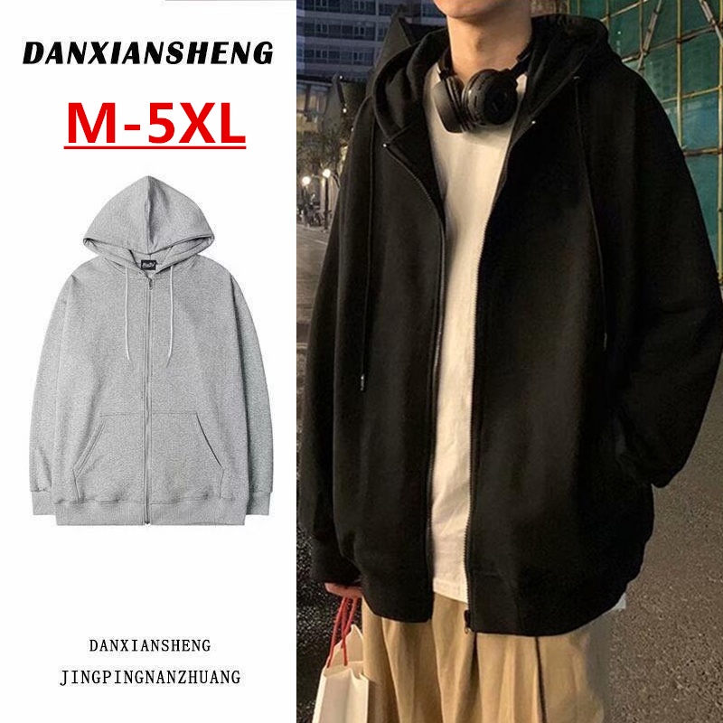 Áo Khoác Gió Có Mũ Trùm Phối Khóa Kéo Thời Trang Phong Cách Hàn Quốc Dành Cho Nam Size M-5XL