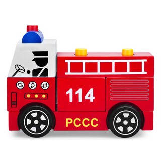 Đô chơi gỗ - Lắp ráp xe cứu hỏa chính hãng Winwintoys 61292