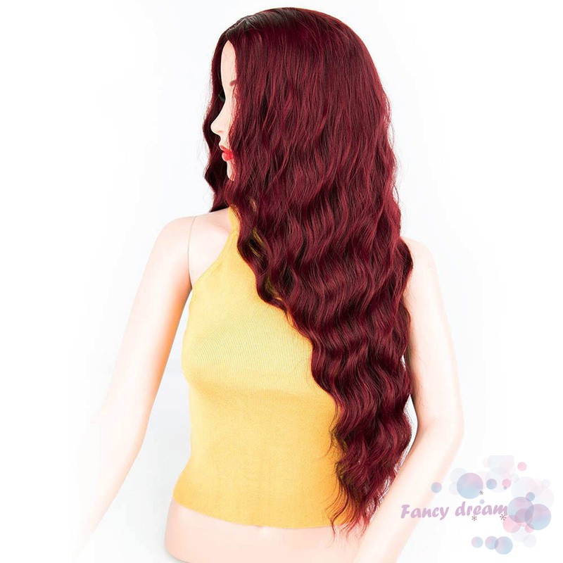 COD Synthetic Long Wavy Loose Hair Wig Natural Long Curly Heat Resistant Fiber Wigs Hair Accessories