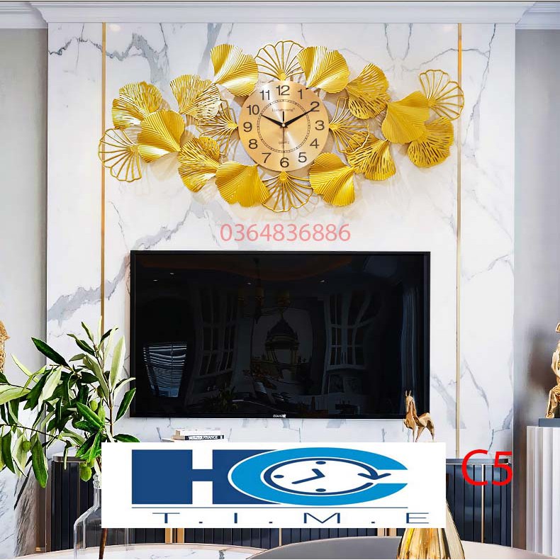 Đồng hồ treo tường trang trí decor C5 kích thước 100x45 cm