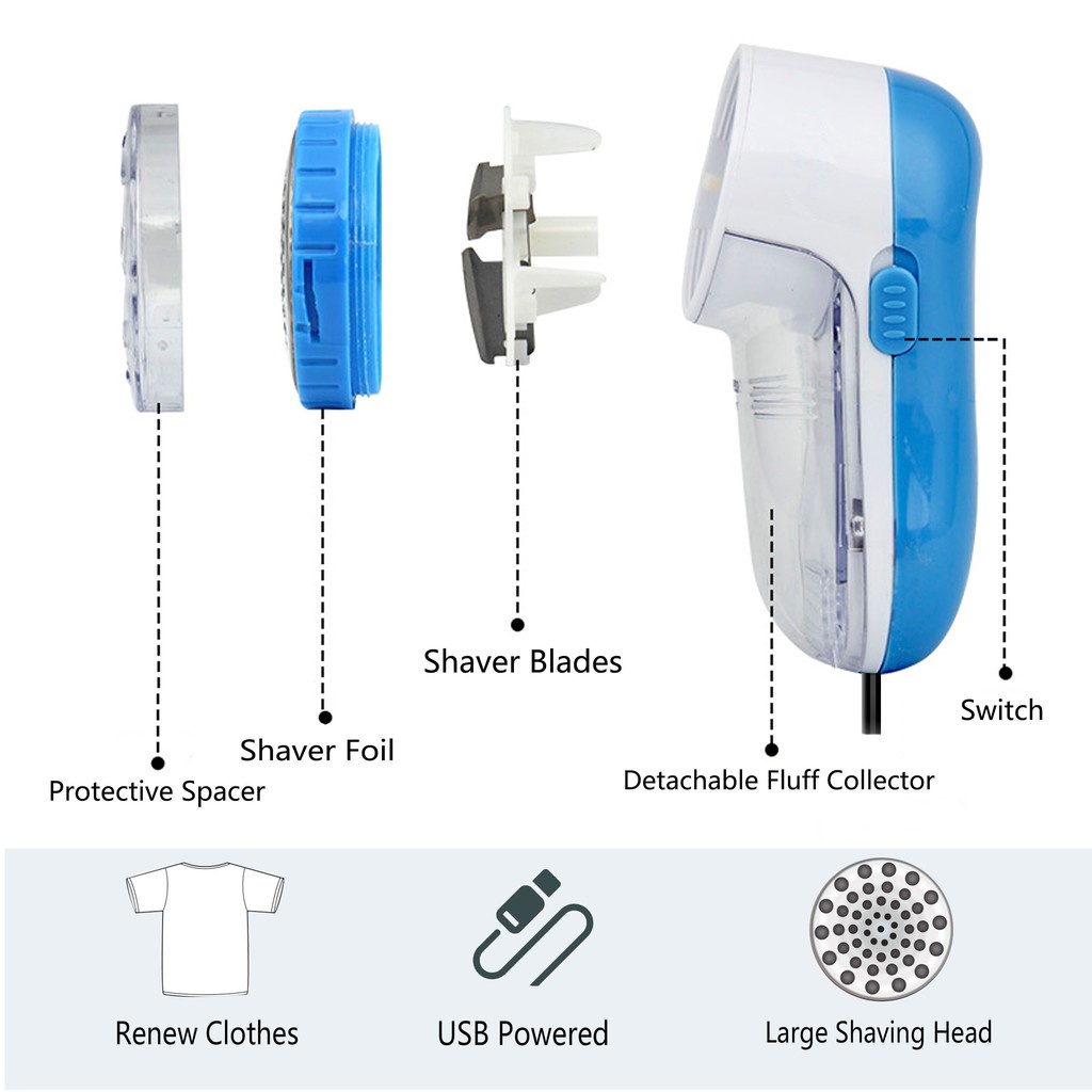 Máy Cắt Vải/Sơ Vải Chạy Điện Sạc Cổng Usb Cầm Tay Tiện Dụng