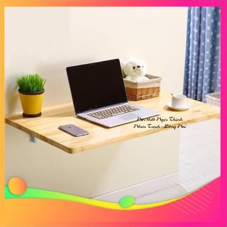 Bàn gấp treo tường thông minh tiện lợi gỗ cao su (60x40 cm)