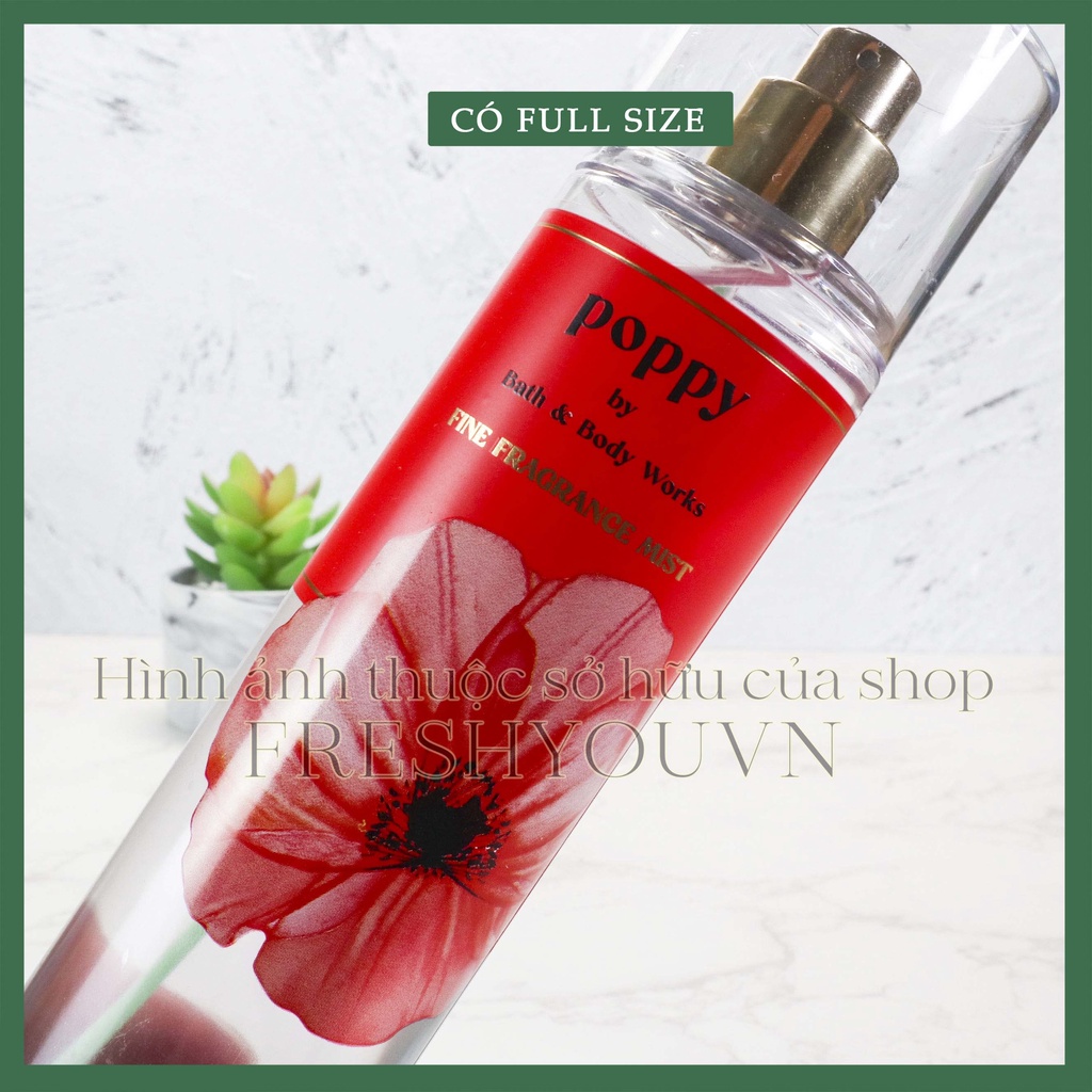 Poppy - Xịt thơm toàn thân body mist khác Bath & Body Works - fresh you