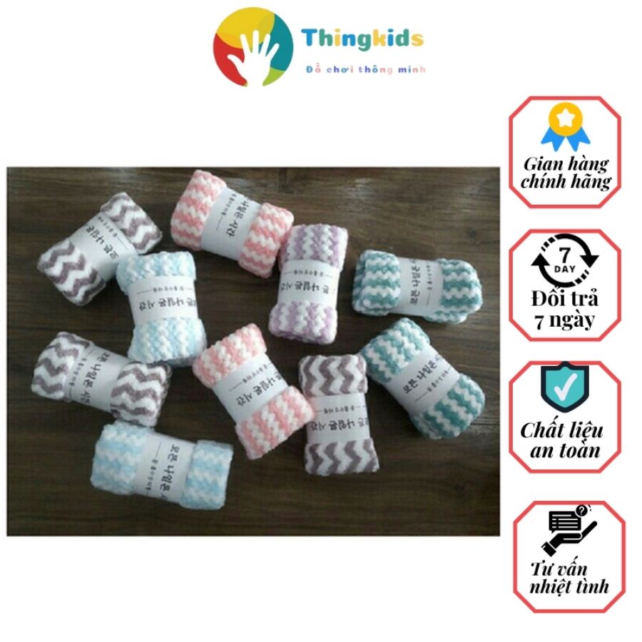 Khăn mặt kẻ bông mêm mịn - Thingkids