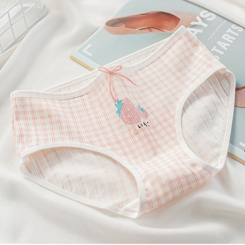 Quần lót nữ Cotton gân tăm có nơ Xuu chất liệu co dãn kháng khuẩn QC26