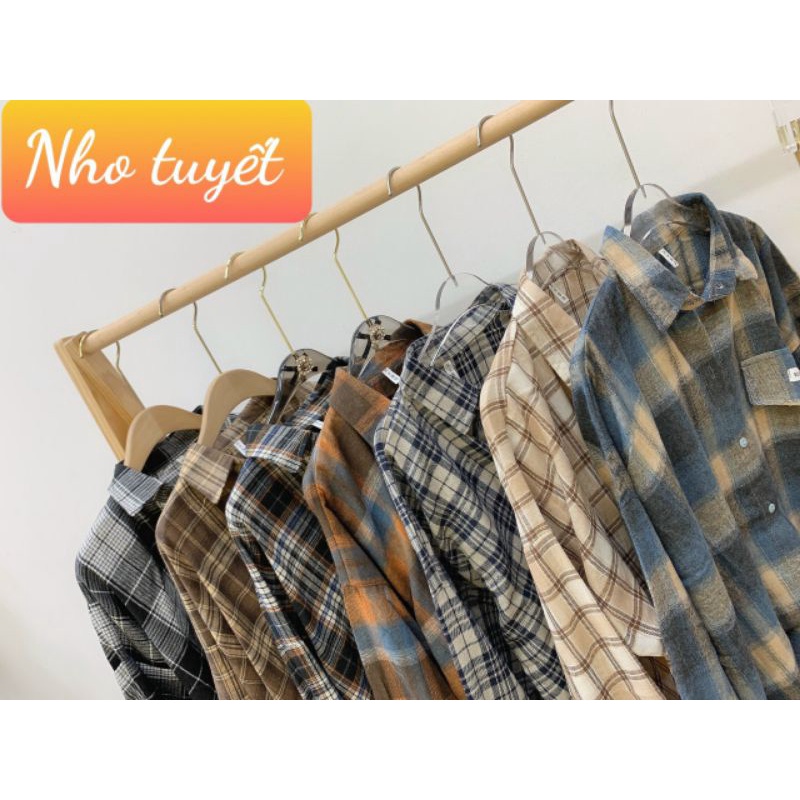 ÁO SƠ MI KẺ ULZZANG HÀN QUỐC TAY ĐÈN LỒNG-139