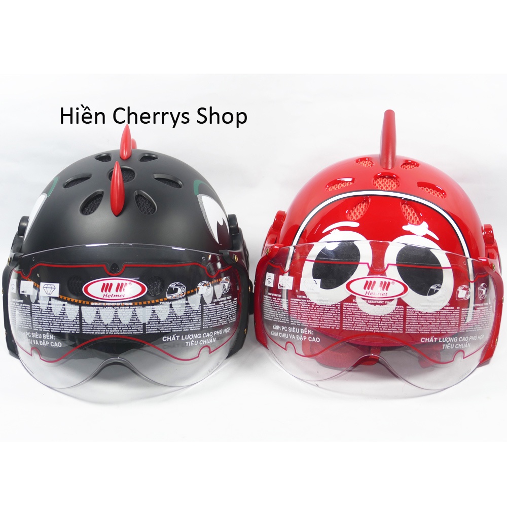 Mũ bảo hiểm nhí hình con cá - Có kính chắn bụi bảo vệ tốt mặt và đầu khi va chạm dành cho bé